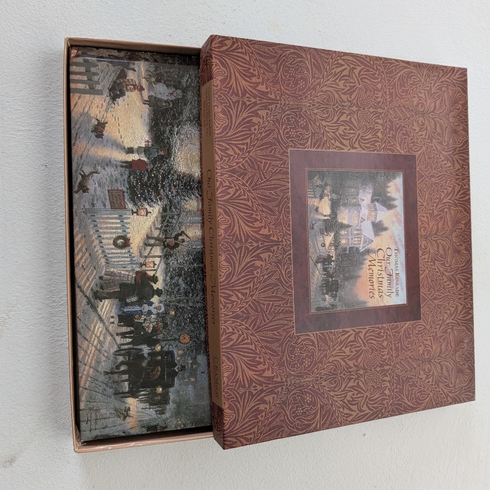 NEW Thomas Kinkade Our Family Christmas Memories Keepsake Book w Slipcase - Picture 2 of 8